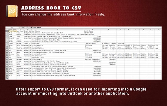 Address Book to CSV for Mac