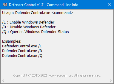 Defender Control