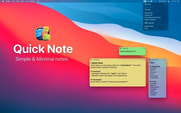 One click notes Mac版