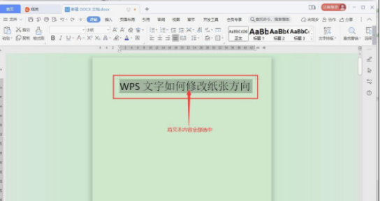 WPS怎样修改文字方向