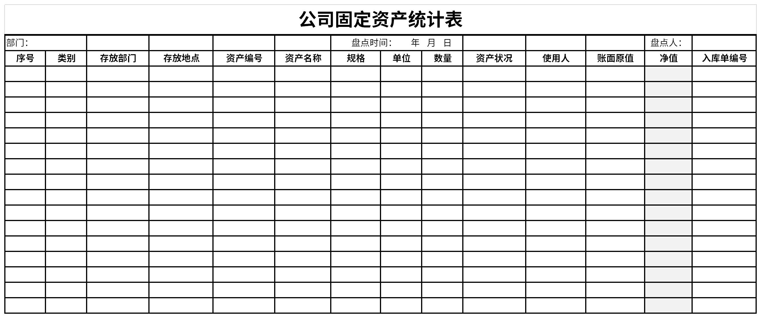 下面小编就为大家带来一份标准的公司固定资产统计表模板,有需要的