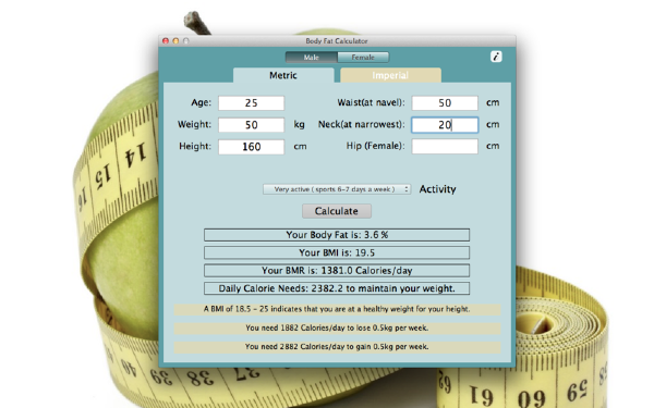 Body Fat Calculator Mac版