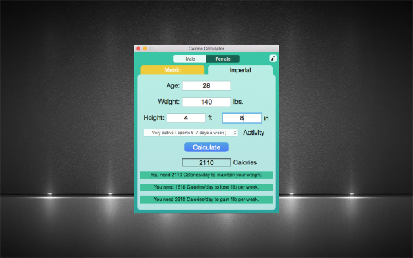 Calorie Calculator Mac版