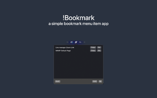 BookMark Menu items Mac版