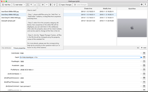 File Property Edi‪t‬V1.23Mac版