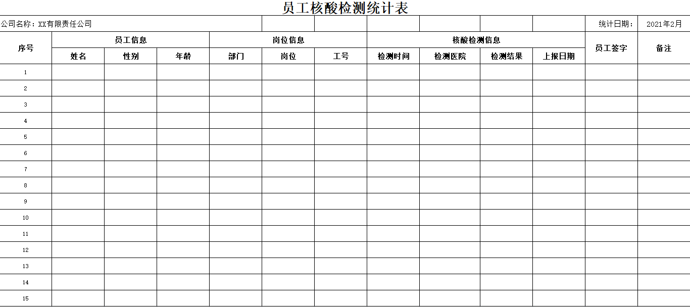 核酸检测次数统计表图片