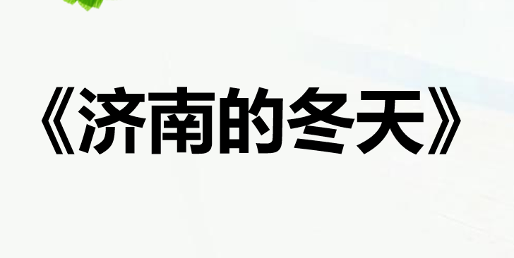 济南的冬天PPT课件
