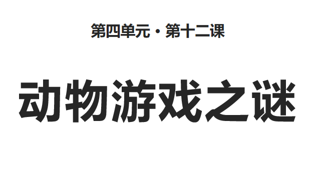 动物游戏之谜PPT课件