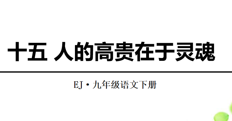 人的高贵在于灵魂PPT课件