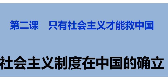 社会主义制度在中国的确立PPT课件