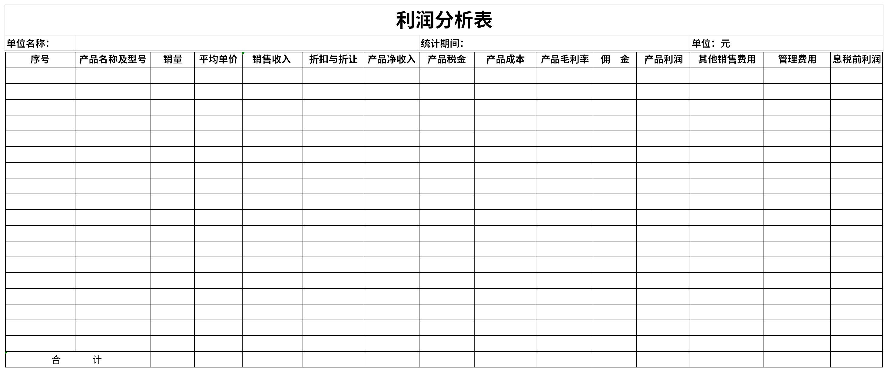 下面小编就为大家带来一份标准的利润分析表模板,有需要的朋友可以