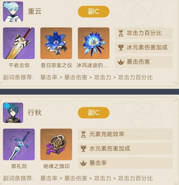 原神千岩国家队配装指南